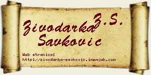 Živodarka Savković vizit kartica